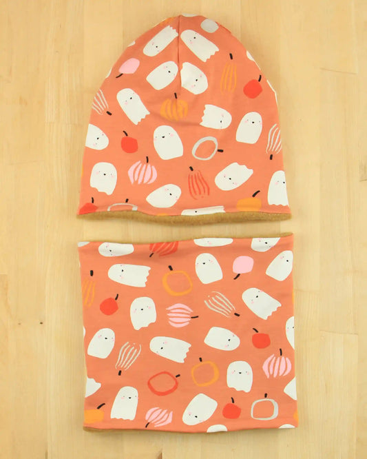 Set cuffia e scaldacollo Autunno e Inverno - Zucche e fantasmini