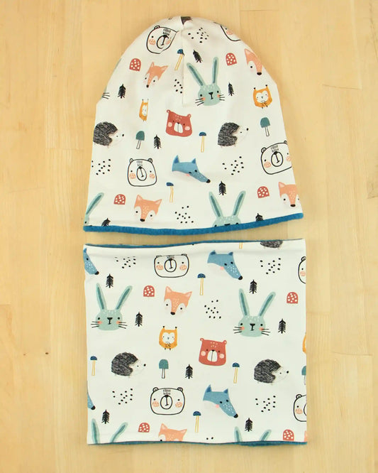 Set cuffia e scaldacollo Autunno e Inverno - Folla di animali