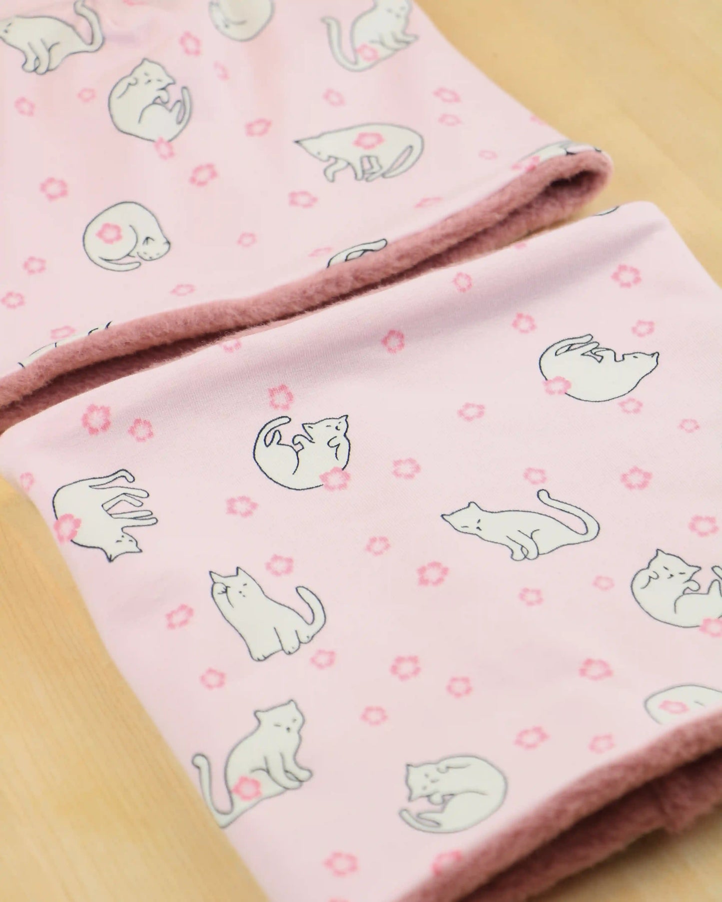 Set cuffia e scaldacollo Autunno e Inverno - Gattini in rosa