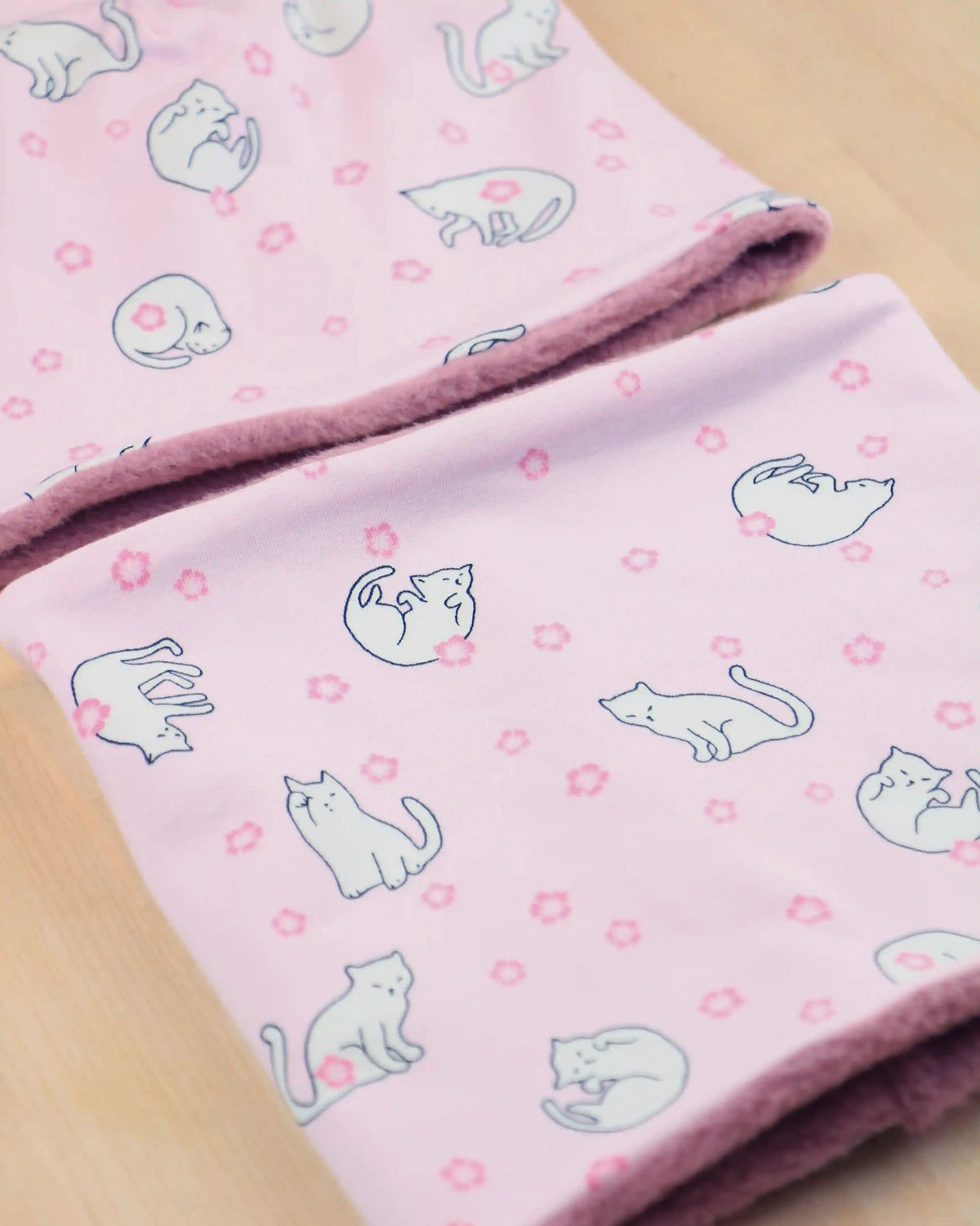 Set cuffia e scaldacollo Autunno e Inverno - Gattini in rosa