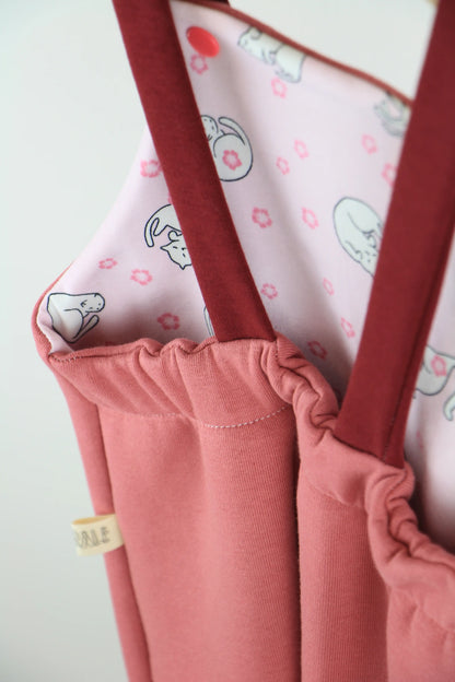 Salopette felpata - Gattini in rosa