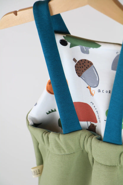 Salopette felpata - Pistacchi nel bosco