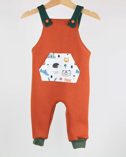 Salopette felpata - Folla di animali