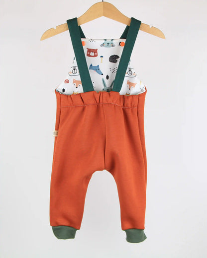 Salopette felpata - Folla di animali