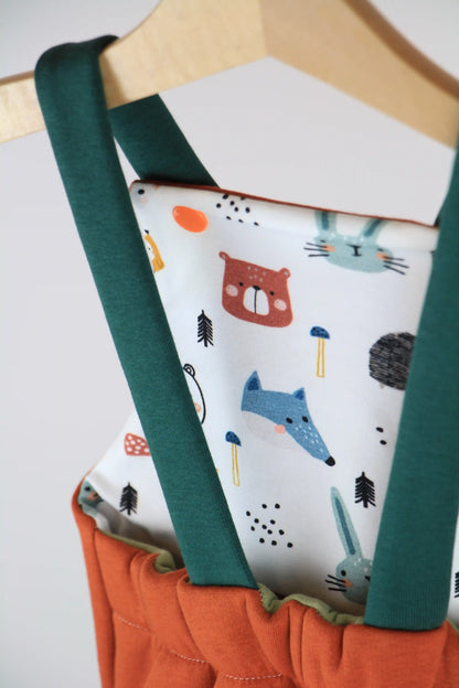 Salopette felpata - Folla di animali